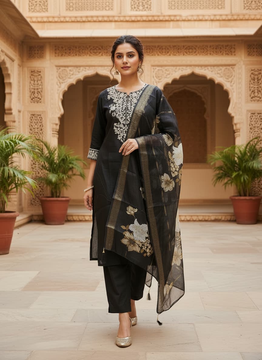 DR-502 Roman Silk Designer 3-Piece Suit Set view 2