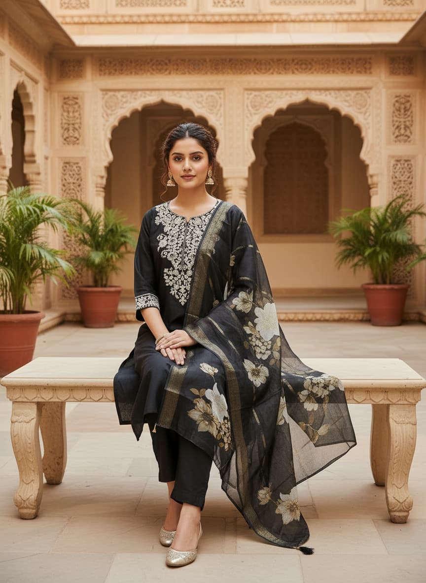 DR-502 Roman Silk Designer 3-Piece Suit Set view 3