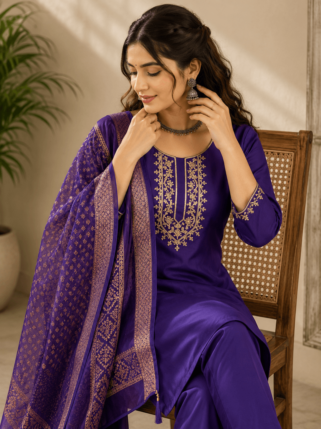 DR-506 Royal Emerald Roman Silk 3-Piece Set view 3