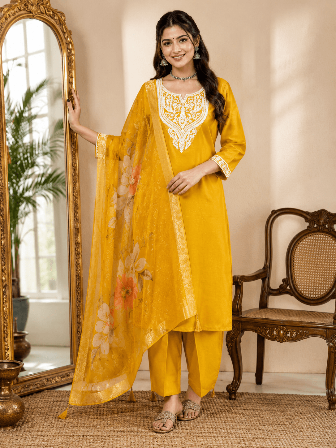 DR-507 Pastel Bloom Roman Silk 3-Piece Set view 2