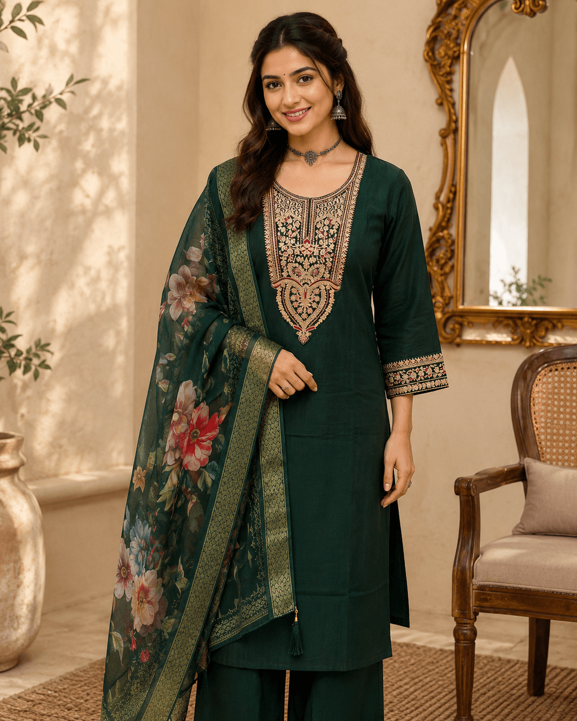 DR-508 Blush Pink Roman Silk 3-Piece Suit Set view 5