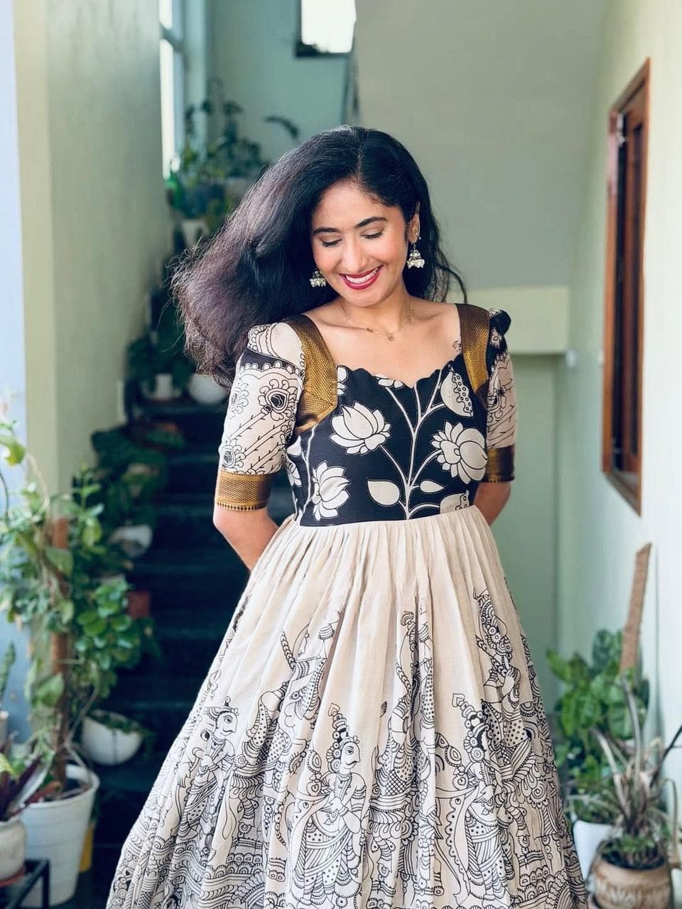 Kalamkari Anarkali Gown